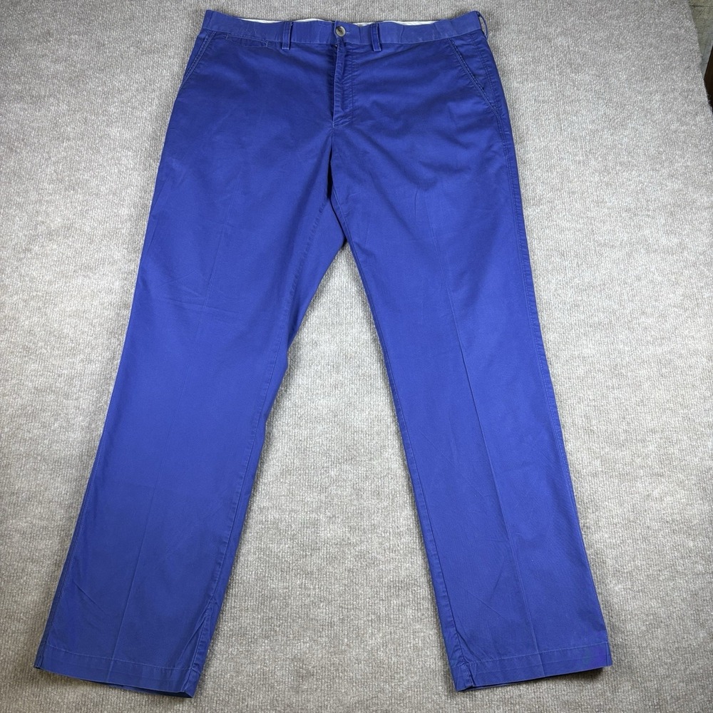 TailorByrd Collection Mens Blue Chino Pants 38x32 Flat Front Cotton Stretch